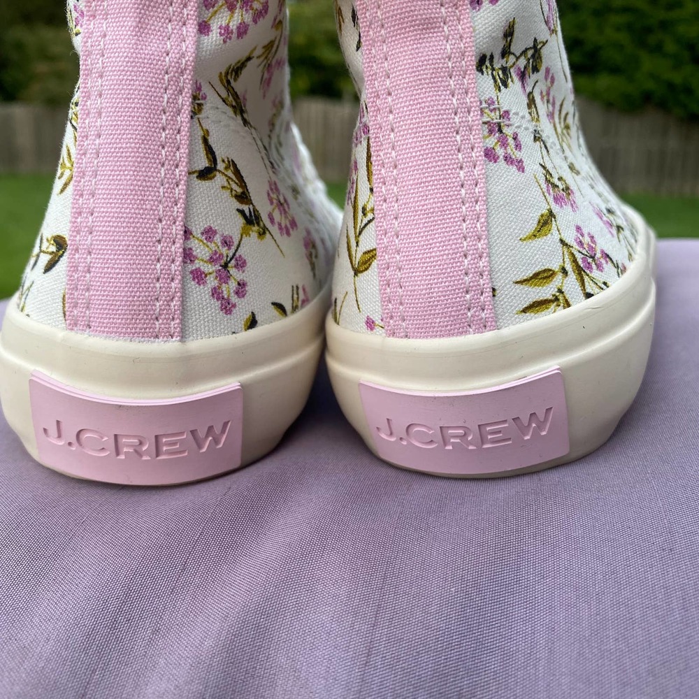 J. Crew Whisp Floral Hi Top Fashion Sneaker Shoe Women's size 7 BF748 - Picture 6 of 10